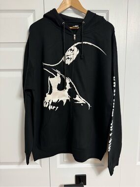 Metal Mulisha Black Hoodie with White Skull Graphic